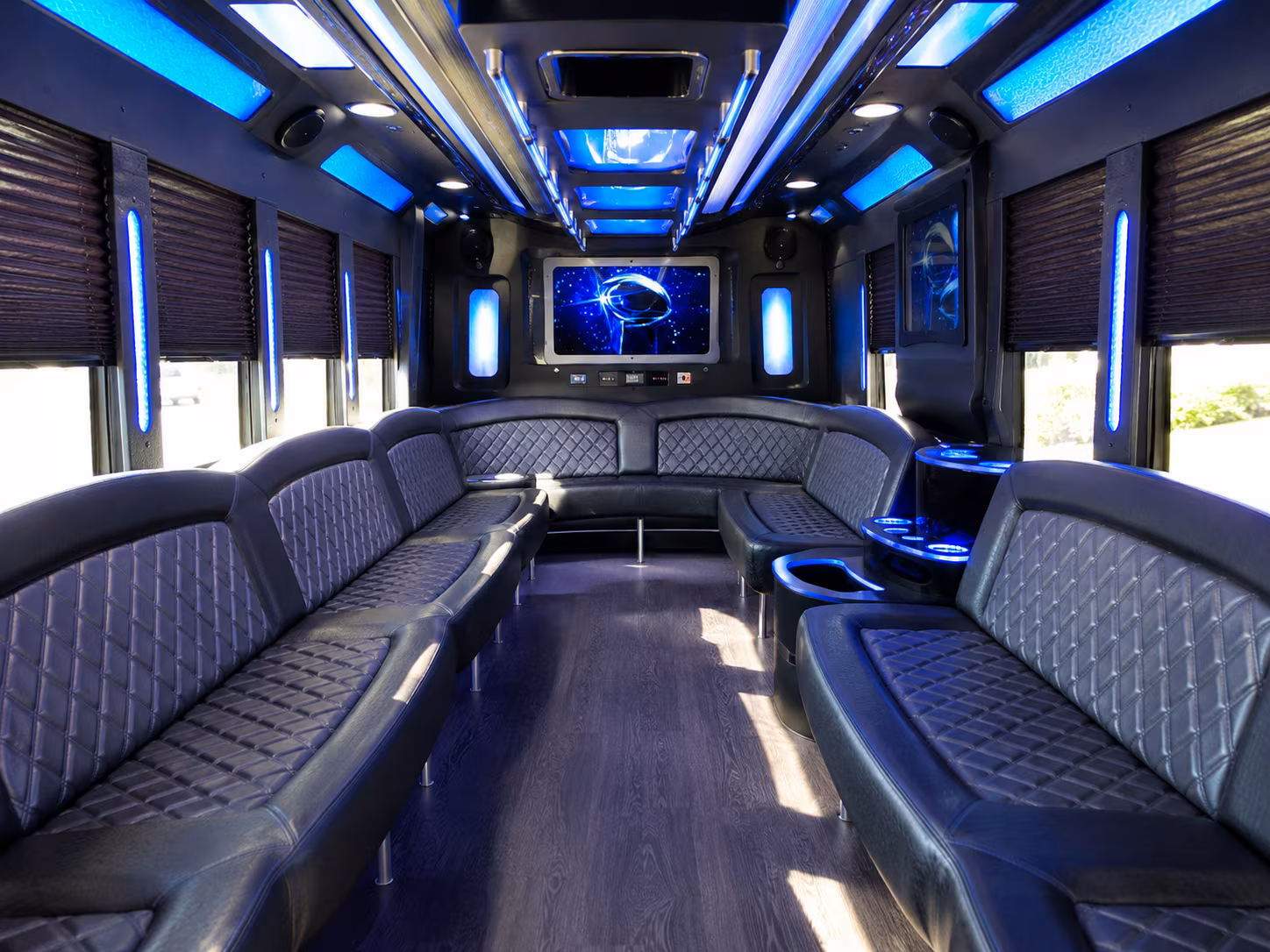 canton 28 passenger party bus inside