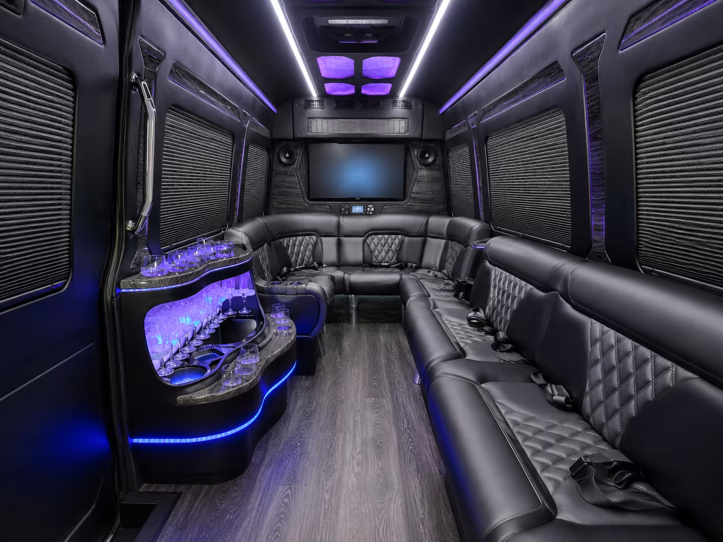 canton 30 passenger party bus inside