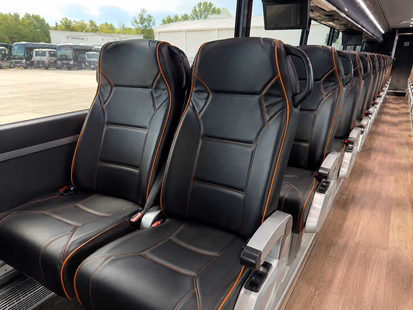 mentor charter bus rental interior