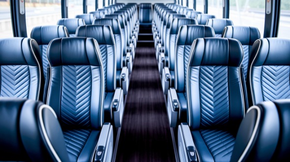 56 passenger charter bus inside euclid
